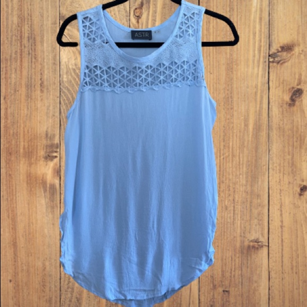ASTR | Silk Sleeveless Top | Powder Blue | Size: Medium